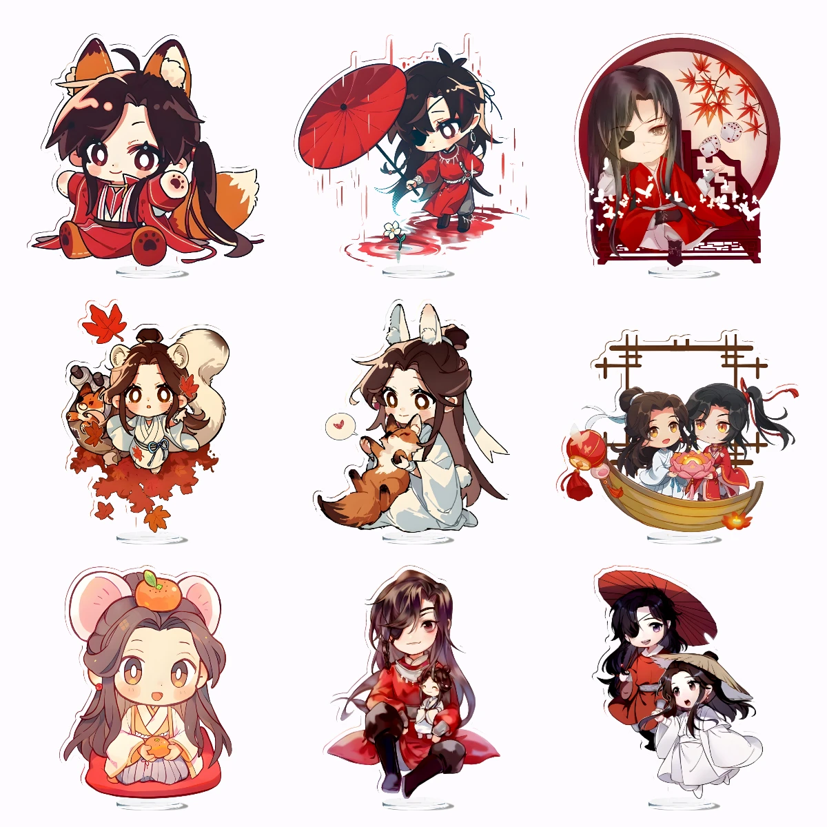 نموذج لوحة شخصية أنيمي لديكور المكتب ، حامل أكريليك ، نعمة السماء الرسمية ، Xie ، Lian ، Hua Cheng ، سلسلة مفاتيح ، مجموعة ، هدية ، TianGuan Ci Fu #3