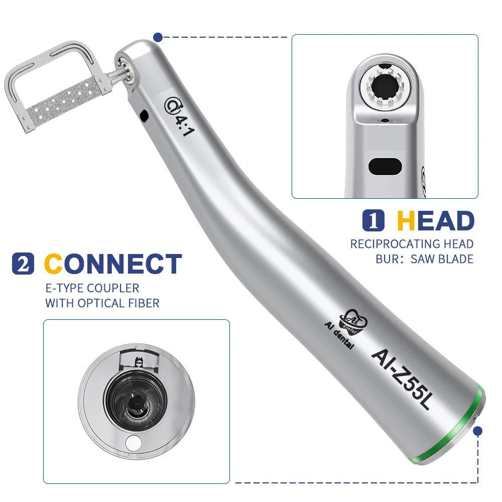 EVA-Z55L Dental Prophylaxis Handpiece 4:1 Reduction Contra Angle Vertical Reciprocating Singer Spray For Profin / EVA Tips