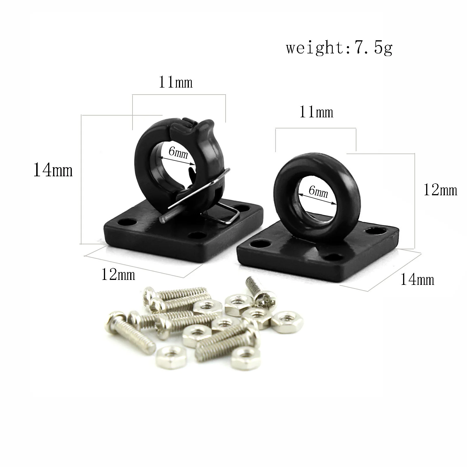 2Pcs Red Metal Bumper D-Ring Tow Hook for 1/10 RC Crawler Car TRX-4 Axial SCX10 90046 Upgrade Part