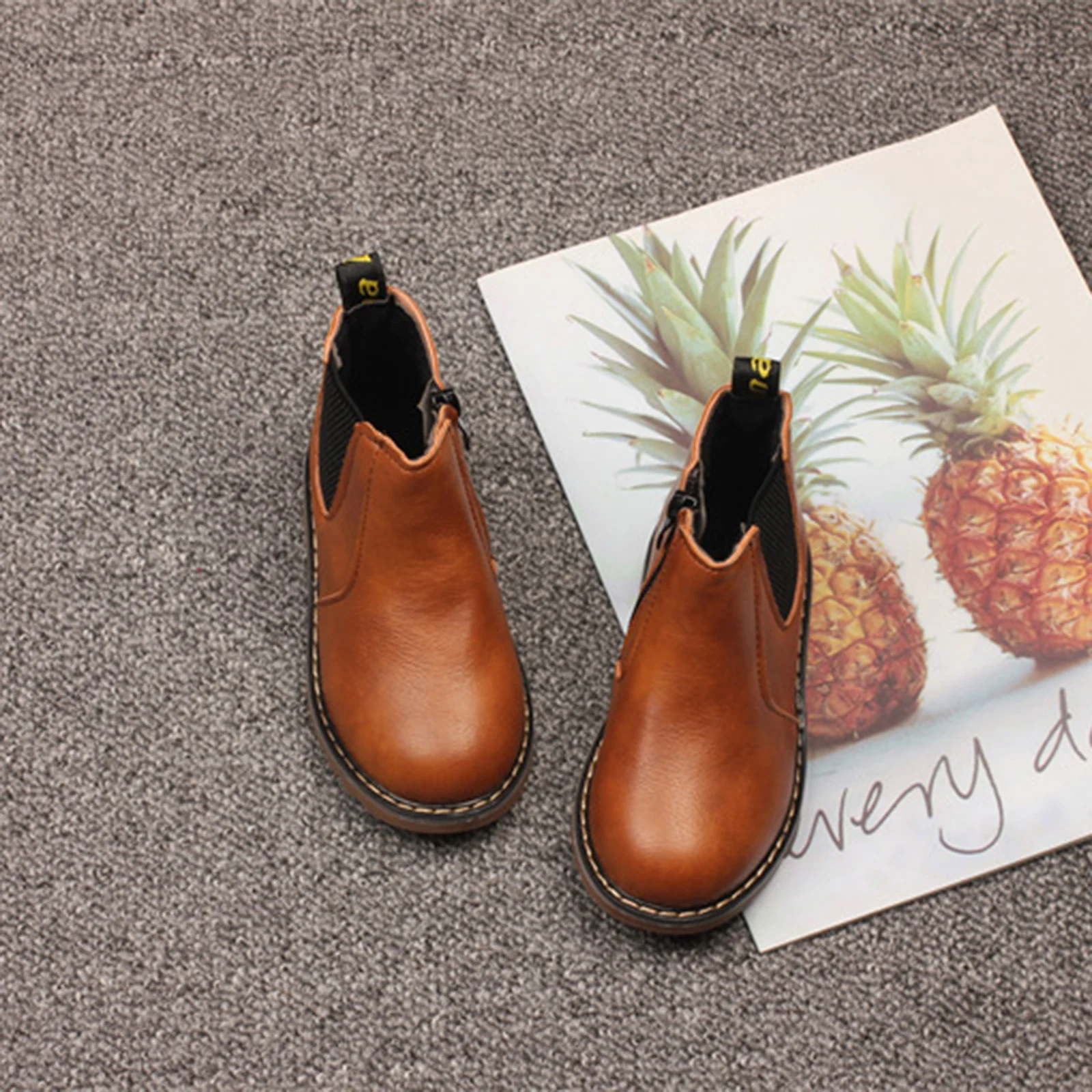 

Детские ботинки-челси для мальчиков и девочек, для малышей и детей постарше, короткие, на молнии, теплые, с толстым плюшевым утеплителем, для осени и зимы