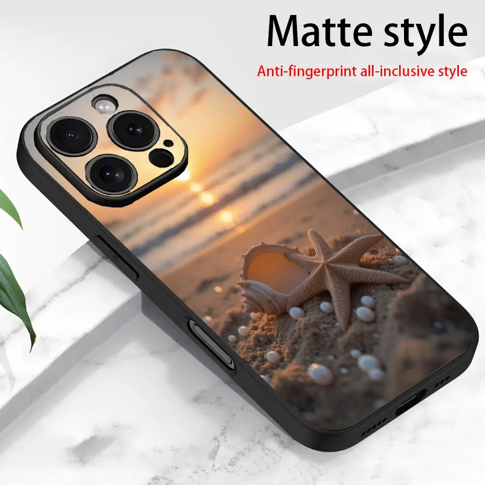 

Beach Starfish Mobile Case is suitable for iPhone 16 15 14 13 12 11 Pro/ Max/Plus all-inclusive matte soft shell anti-fall