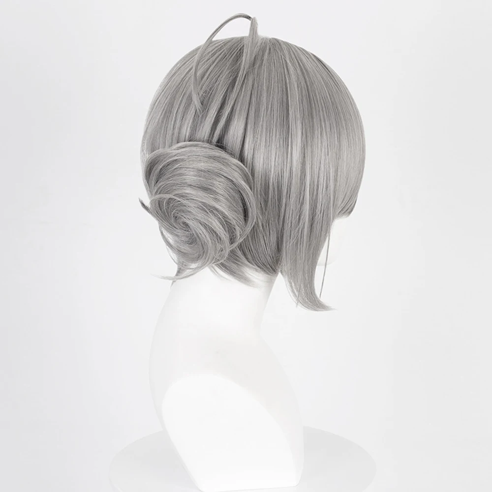 RANYU Reverse:1999 Vertin Wig Synthetic Short Straight Gray Game Cosplay Heat Resistant Wig for Daily Party