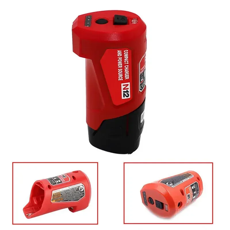 Imagem -02 - Substituição da Fonte de Alimentação para Milwaukee 12v Carregador de Bateria 48591201 4924-231 Adaptador de Alimentação Portátil com Porta Usb 2.1a
