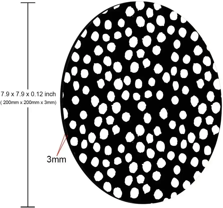 Mouse pad custom Moderate thickness Black and white Polka Dot Print Desk Accessories Cute Present for Her