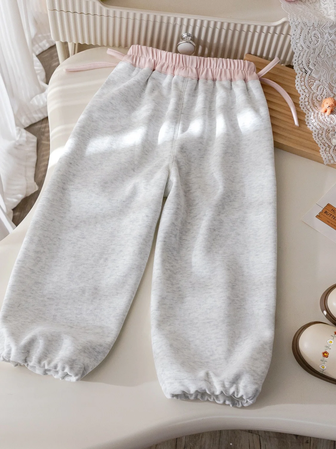 Dziewczęce spodnie sportowe na wiosnę i jesień, luźne, codzienne, z wiązaniem, kolorowe, proste nogawki, wysoki stan, długie spodnie dla dzieci.