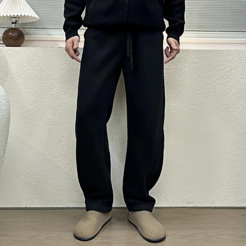 الخريف والشتاء السراويل الرجالية العصرية بلون السراويل عارضة فضفاضة سميكة مستقيمة الساق السراويل الرياضية متعددة الاستخدامات #5