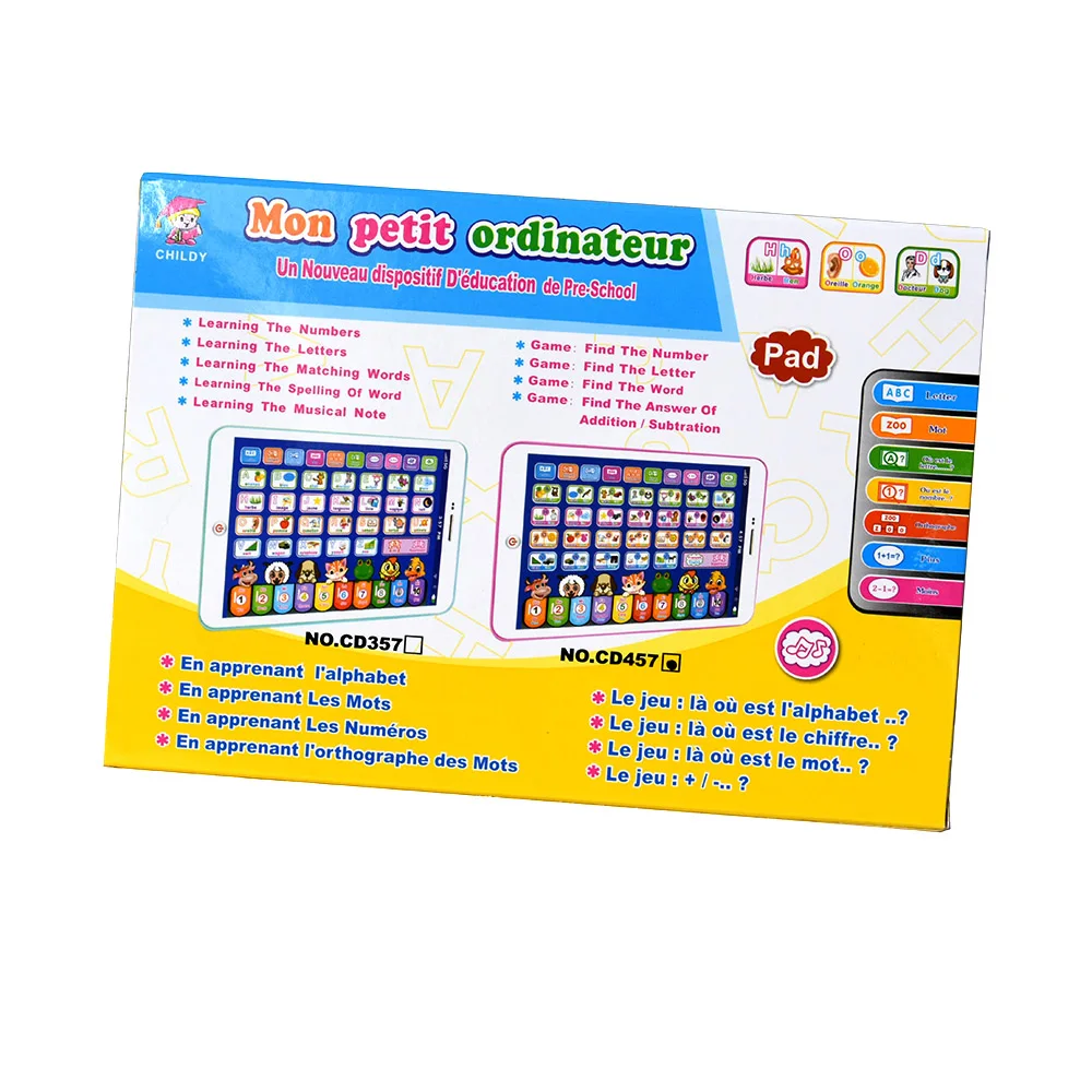 Macchina da lettura francese macchina per l'apprendimento delle parole Tablet giocattoli Pad per bambini Pad per Laptop apprendimento giocattoli educativi per regalo per bambini