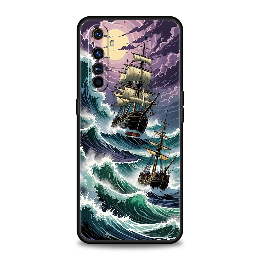 Phone Case For Oppo A17 A31 A54 A57 A78 A80 A98 Find X5 X6 Pro Reno 6 7 10 11 12 F Pro 5G Soft TPU Cover Sea Wave Fundas Capas #2