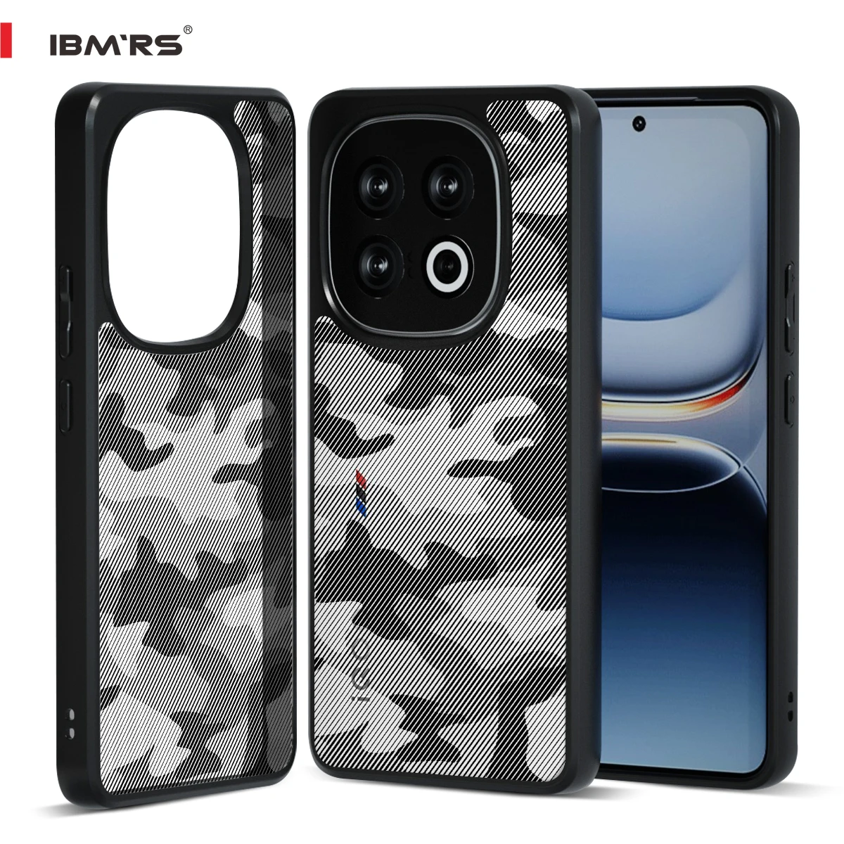 

for vivo iQOO 13 Case Black Camo | Translucent Matte Slim Shockproof Anti-Fingerprint Cover - IBMRS