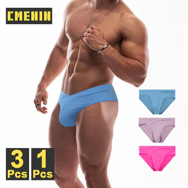 

CMENIN 1/3Pcs Modal Men Underwear Low Waist Sexy Gays Briefs Sissy Breathable Bikini Man Underpants Softness Men's Brief Panties