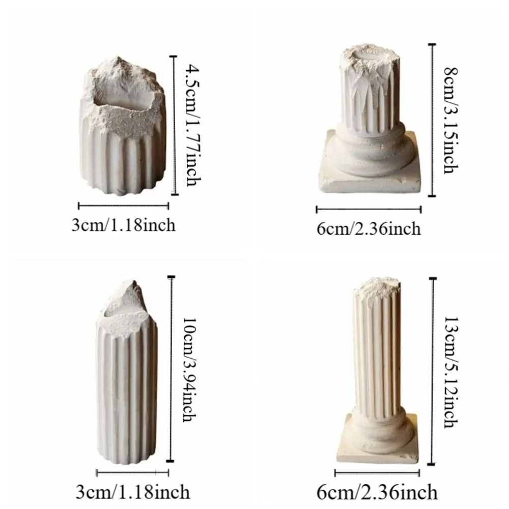 الفاخرة العمود الروماني حلقة حامل الجبس الأبيض رائعة خمر الجص حلقة حامل المنزل الحلي مجوهرات عرض موقف