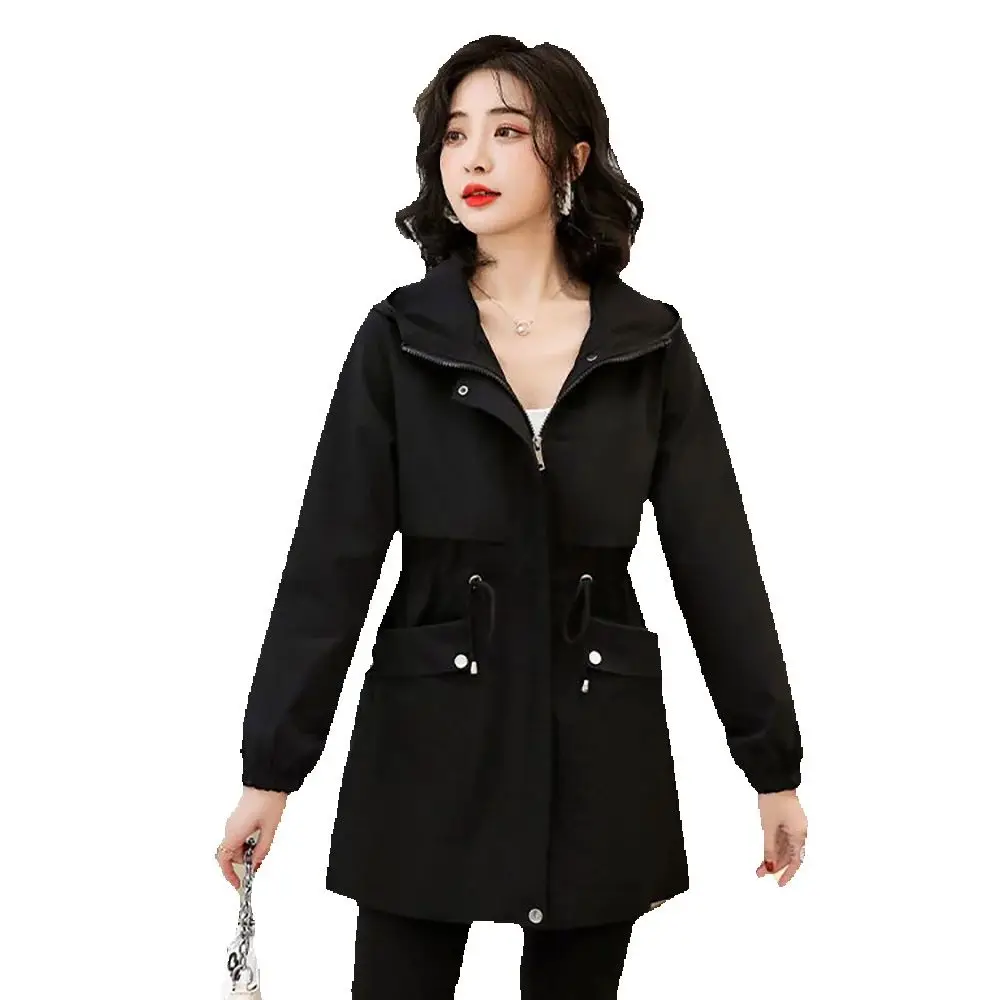 

Spring And Autumn Thin Windbreaker Women's Long Style 2024 New High-end Casual Foreign Fashion Temperament Coat Tide.