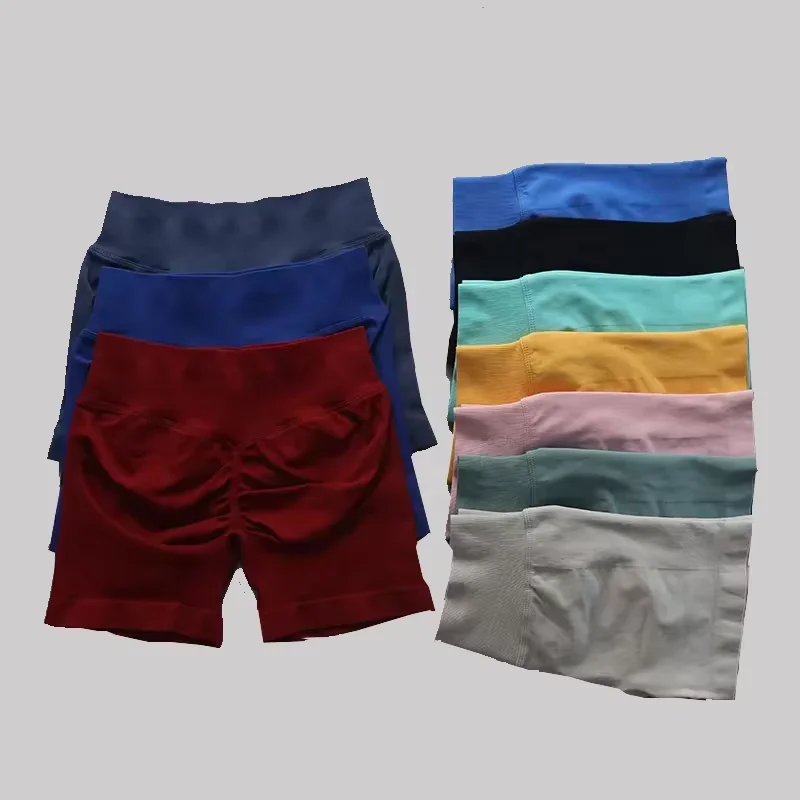 

Impact Shorts with Logo Low Waist Seamless Yoga Shorts Scrunch Bum Gym Shorts Workout Biker Short Stretch Fitness Clothing