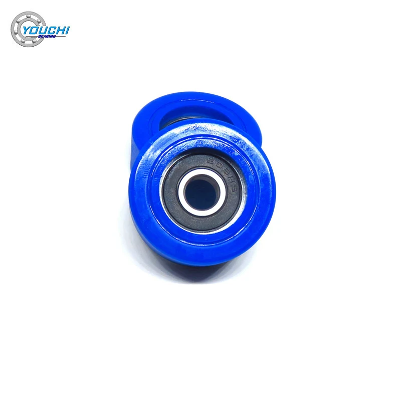 5pcs 8x35x12mm PU Coated Roller With 608RS Bearing PU60835-12 Soft Rubber Bearings OD 35mm Polyurethane Mute Wheel Pulleys