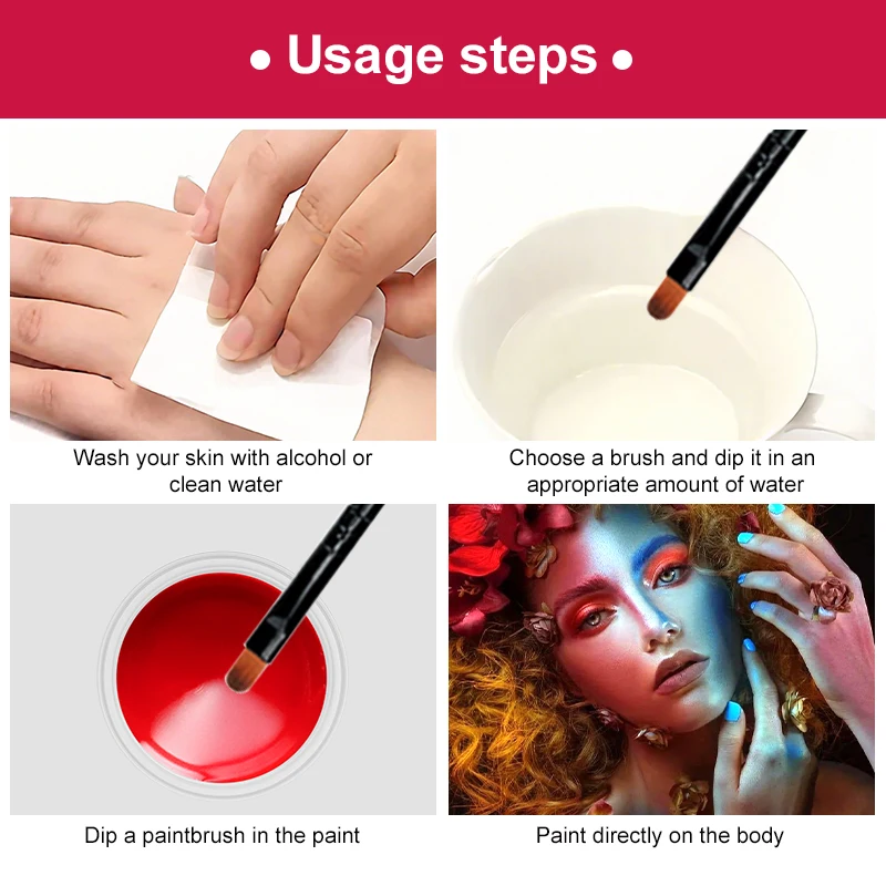 لوحة الجسم والوجه 10 جرام، سهلة الاستخدام والإزالة، غير سامة، مكياج الهالوين طويل الأمد، فن الوجه للجسم للحفلات والمهرجانات #5