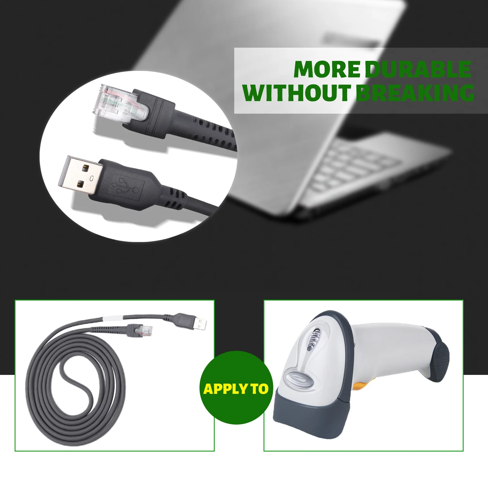 Кабель для передачи данных сканера LS2208 AP LS4208 DS9208, сканер штрих-кодов, USB-порт, кабель для передачи данных