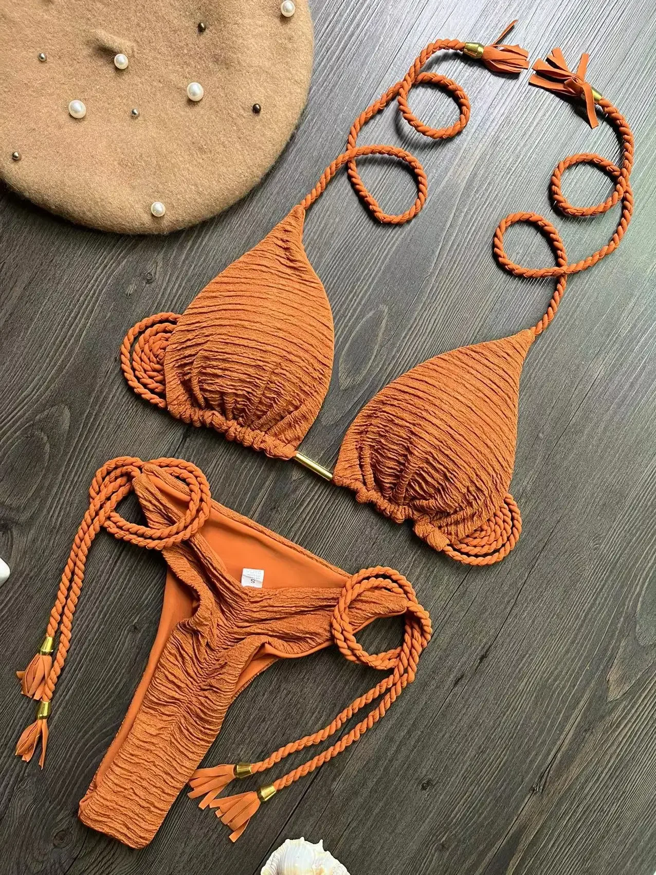 

2025 Sexy Braided Rope Straps Bikini Set sexy New Swimsuit Women Swimwear Push Up Brazilian Bathing Suit Beach Biquinis