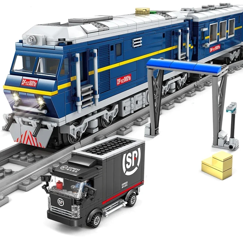 MovingTrain Building Block Toys with Motor- Ideal for Vehicle - crazy Boys,Develop Hands - on Skills, Rail Transit Understanding