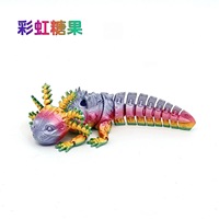 3D Printed Articulated Axolotl Mechanical Unique Collectible Desk Office Decor Gifts Home Accesssories Children Gifts Miniatures