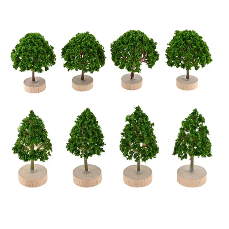 4Pcs Green Model Trees Train Scenery Architecture Trees for DIY Crafts Building Model Landscape Miniature Model Trees with Base
