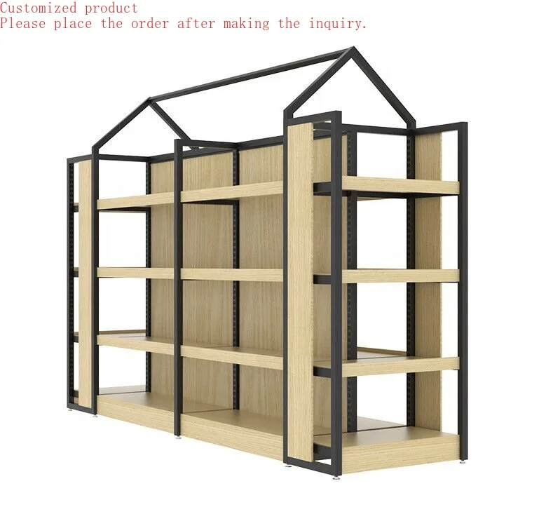 

Custom.Factory Supply Steel and Wood Shelves Display Shelves Medium-sized Supermarket Shelf Suppliers