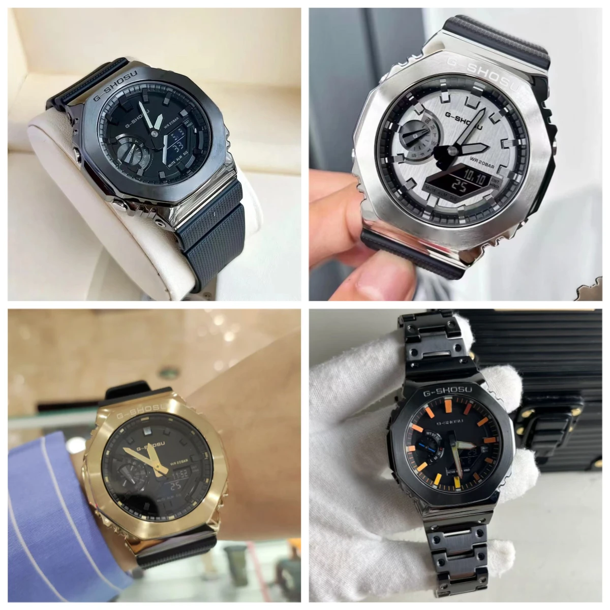 

9898 Store Digital Sports Electronic Unisex Watch GM Alloy Large Dial Full Function LED Dual Display World Time Series