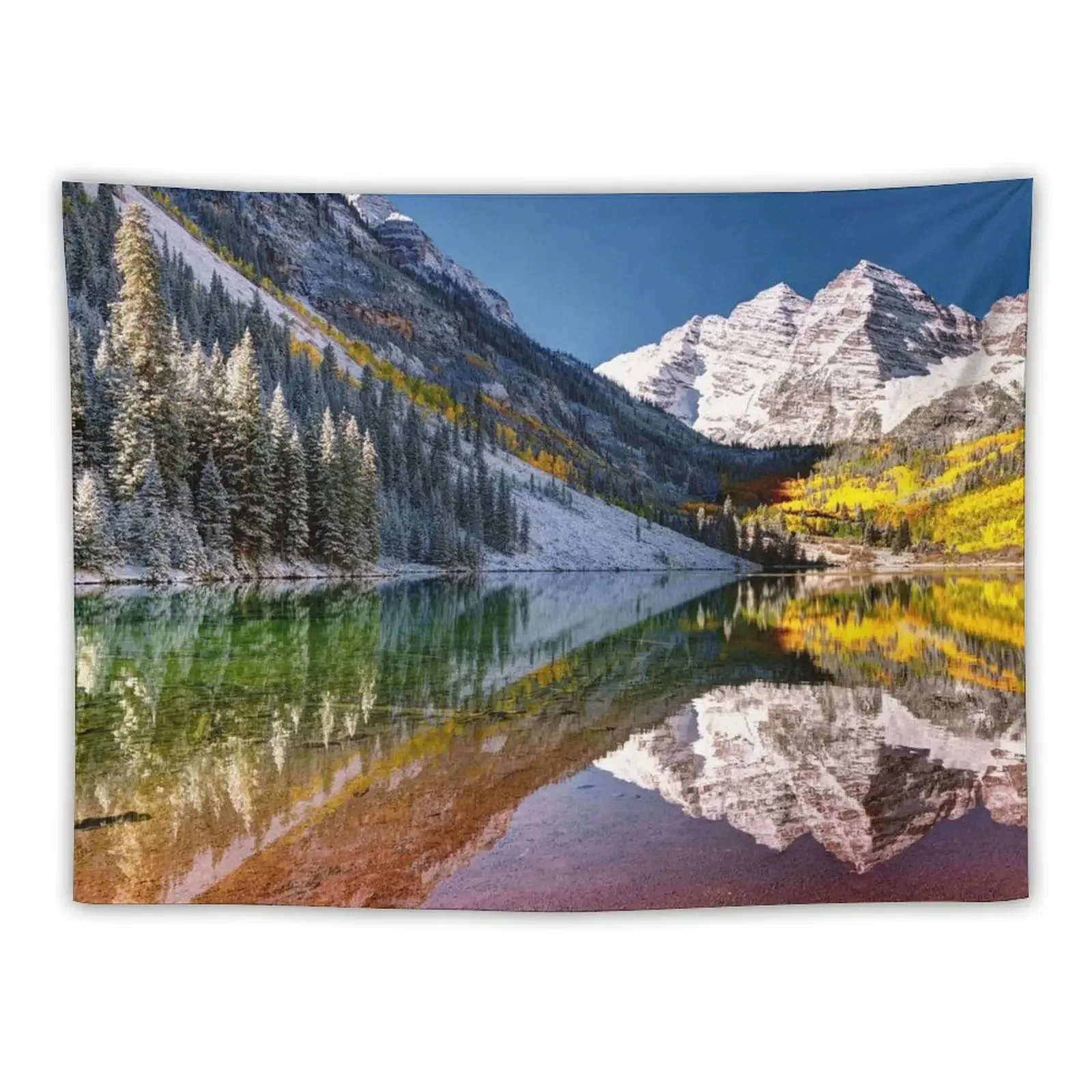 Maroon Bells by Lena Owens/OLena Art photography Tapestry Christmas Decoration Home Decor Accessories Wall Art Tapestry