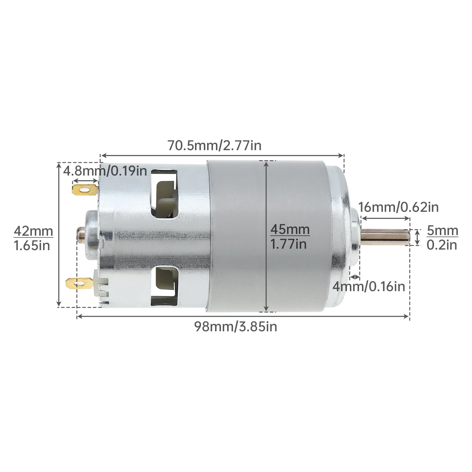 795 DC Motor 12-24V 12000RPM Large Torque Micro Motor with Double Ball Bearing for Power Tools / Vacuum Cleaners / Fans