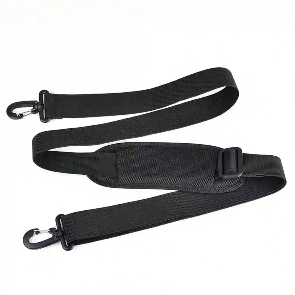 Schwarzer minimalistischer Schultertaschen-Schultergurt, modischer Nylon-Schultergurt, der den druckreduzierenden Schultergurt verbreitert – Detail 3