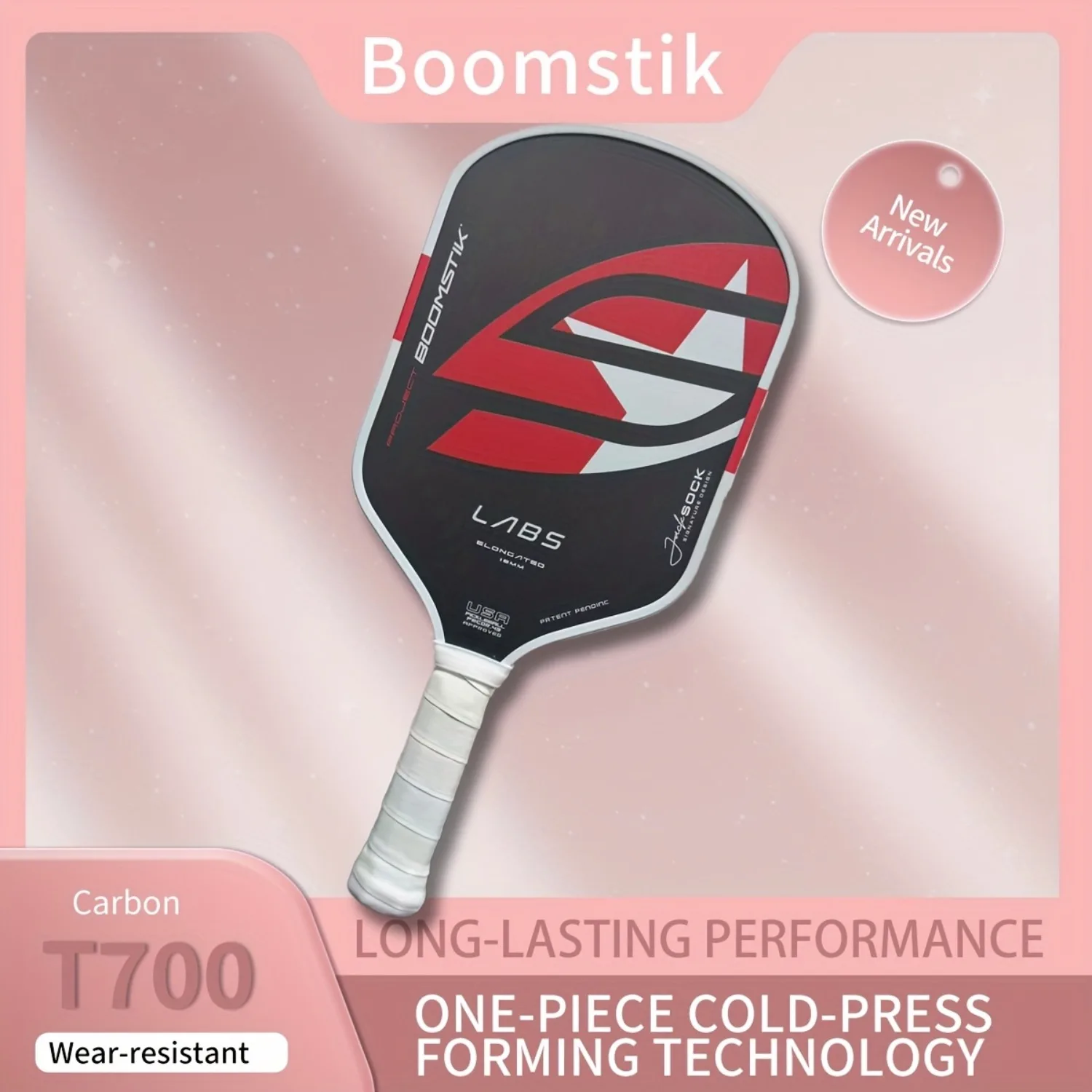 

Boomstik 16mm Paddle - T700 Carbon Fiber Surface, Competition-Grade Balance Training System, Pickleball Paddle