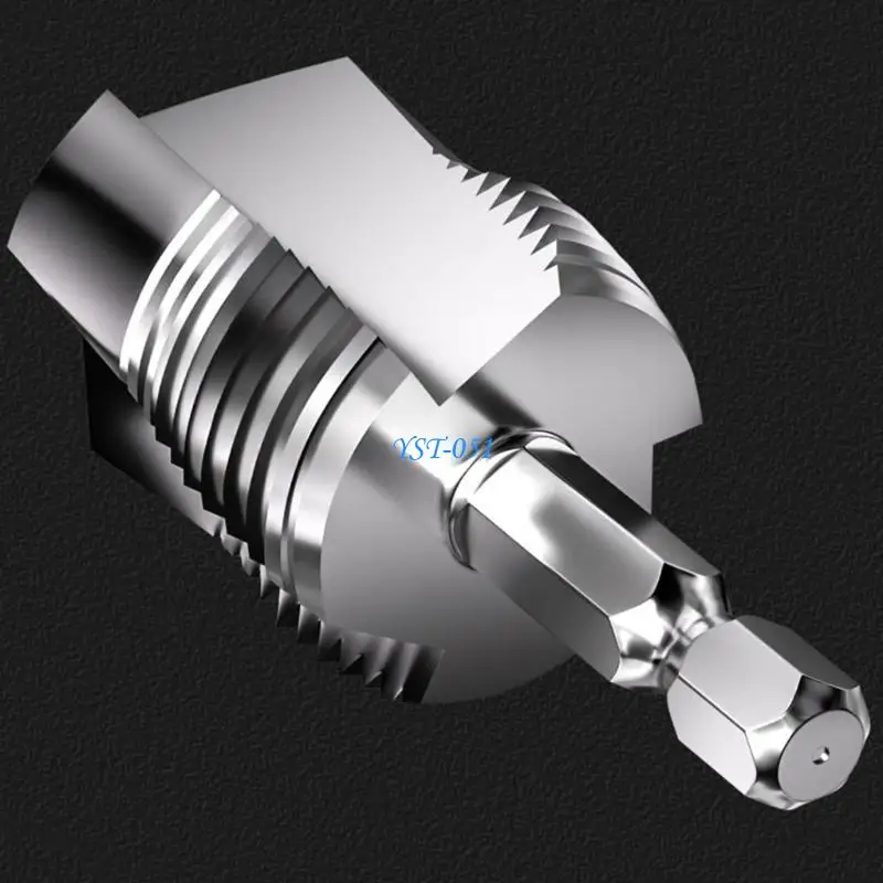 

E15A Threading Lifting Tap Drill Bit with 1/4" Hexagonal Shank for Professional and DIY Water Pipe Repairs Hole Opener Tool