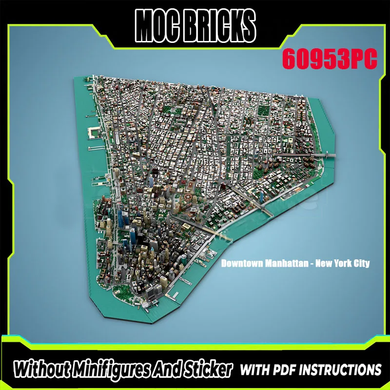 

Новый блок Moc Building Model Manhattan Downtown New York City Модульный блок Подарочная детская игрушка DIY Сборочный набор