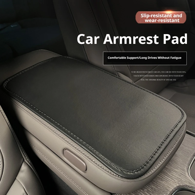 Leather Car Armrest Mat Universal Interior Auto Armrests Box Mats Dust-proof Wear-resistant Cushion Cover Armrest Protector