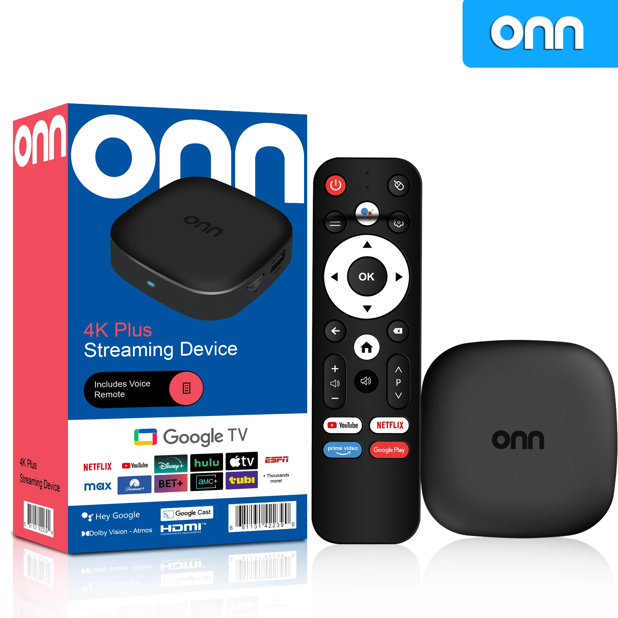 Latest ONN‑Box Android 13 TV Media Box H313 Quad‑Core 8+128GB Storage Dual‑Band WiFi6 Bluetooth5.4 4K HDMI2.1 Voice‑Control Remo