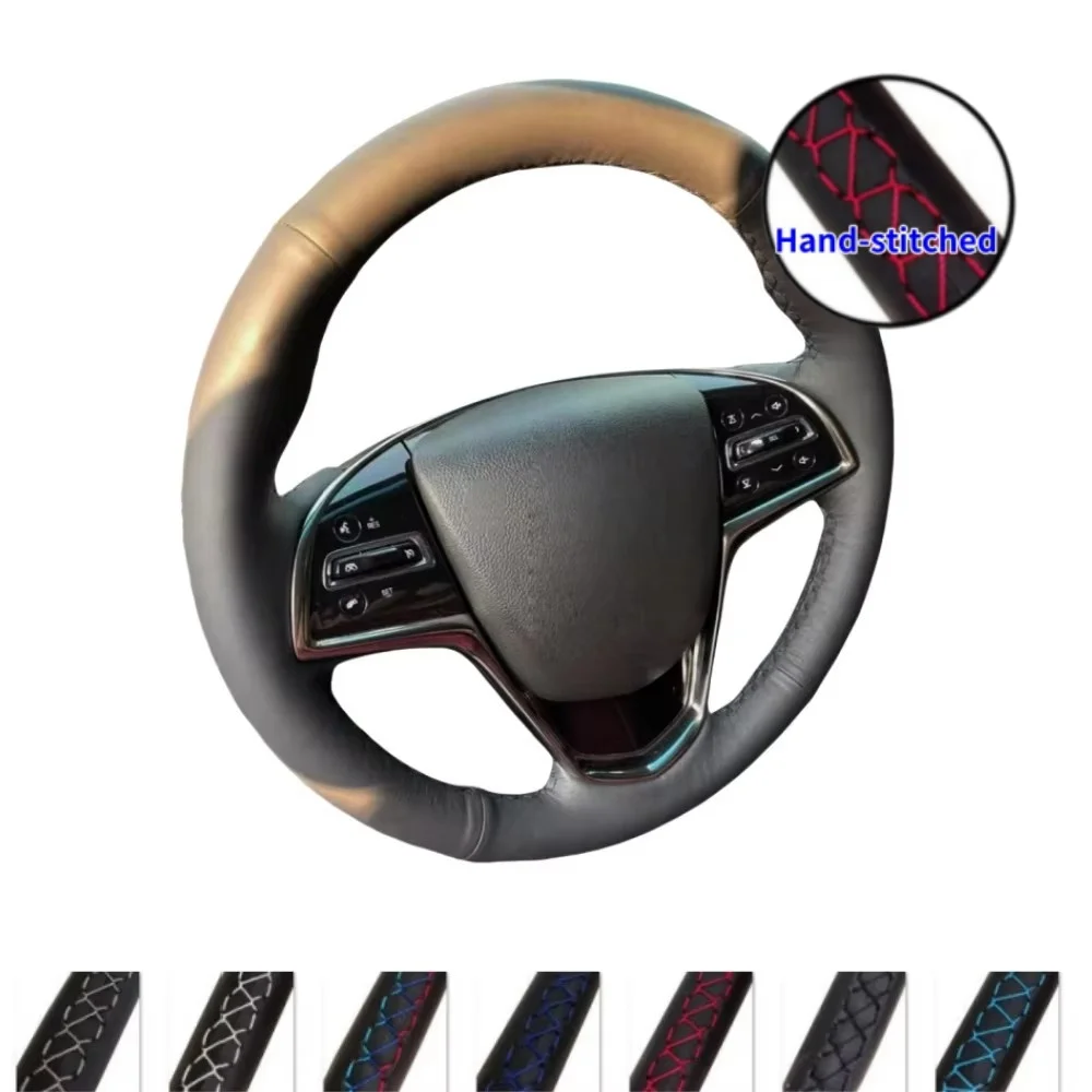 

Braid Car Steering Wheel Cover Wrap Hand Sewing Microfiber Leather For Cadillac ATS ATS-L 2013-2019 CTS 2014-2017 ELR 2014-2018
