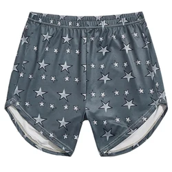 Men Ice Silk Boxers Large Size Silky Underwear Smooth Loose Shorts Underpants Soft Elasticity Arrow Pants Thin Breath Panties