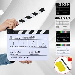 Selens Newest Clapperboard Director Video Scene Clapper Board Dry Erase Director Movie Film Action Slate Clap Photography Props