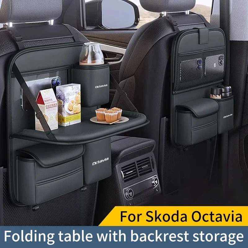 

For Skoda Octavia 2 3 MK1 MK3 Tour Car Seat Back Storage Small Table Board Car Storage Bag Storage Bag Tissue Box