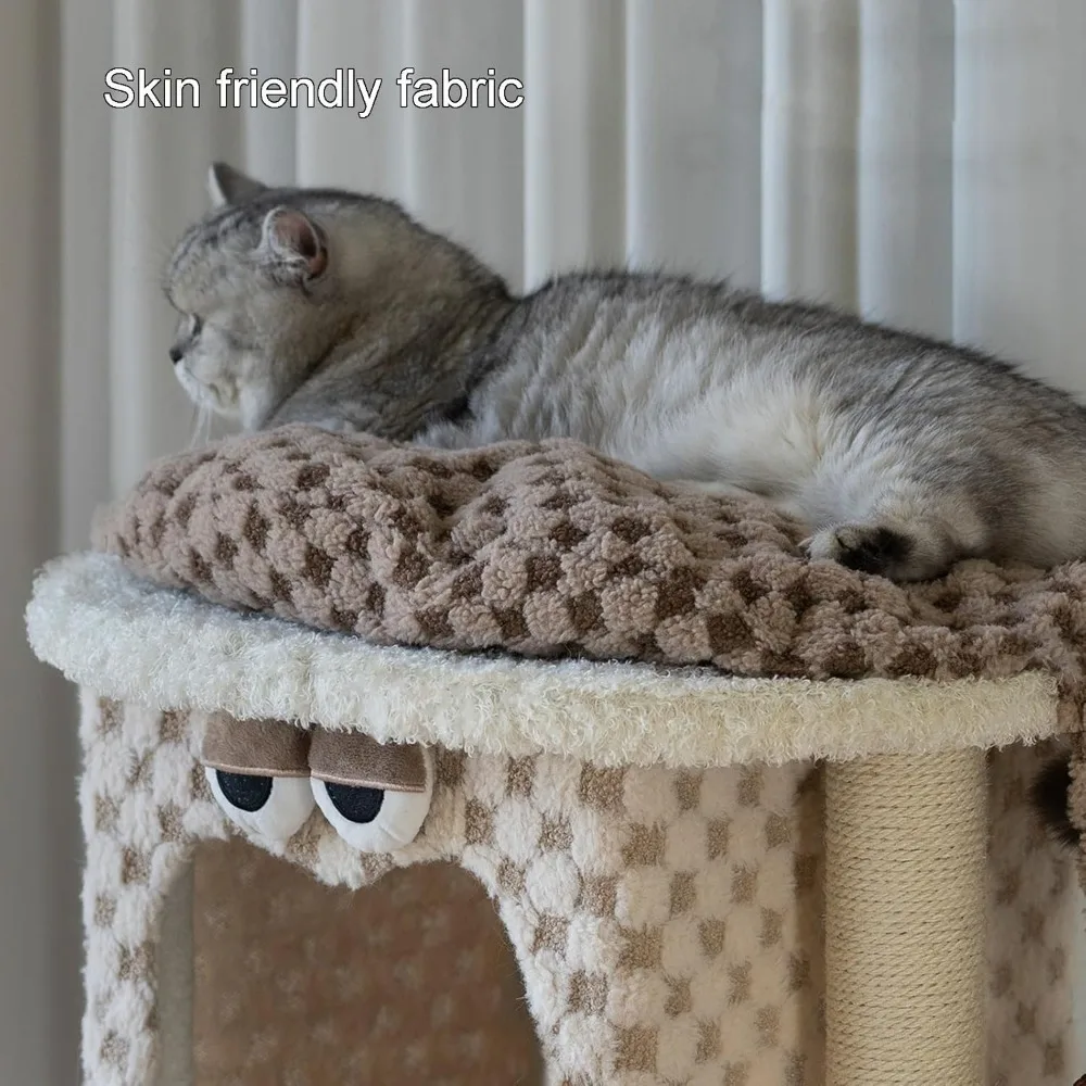 برج قطط حديث داخلي مع سلم تسلق ومركز أنشطة ومنزل لعب للقطط والقطط