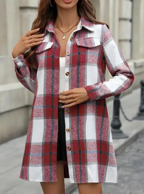 Sukienki damskie Elegancka sukienka w paski z długim rękawem Jesienno-zimowa koszula z paskiem Kardigan A-Line Spódnica średniej długości