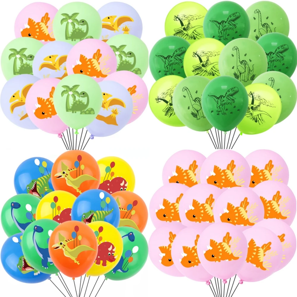 Dinosaur Latex Balloons Bouquet, Dino Jungle, Birthday Party Supplies, Baby Shower Decorations, Jurassic Party, 12 Pcs