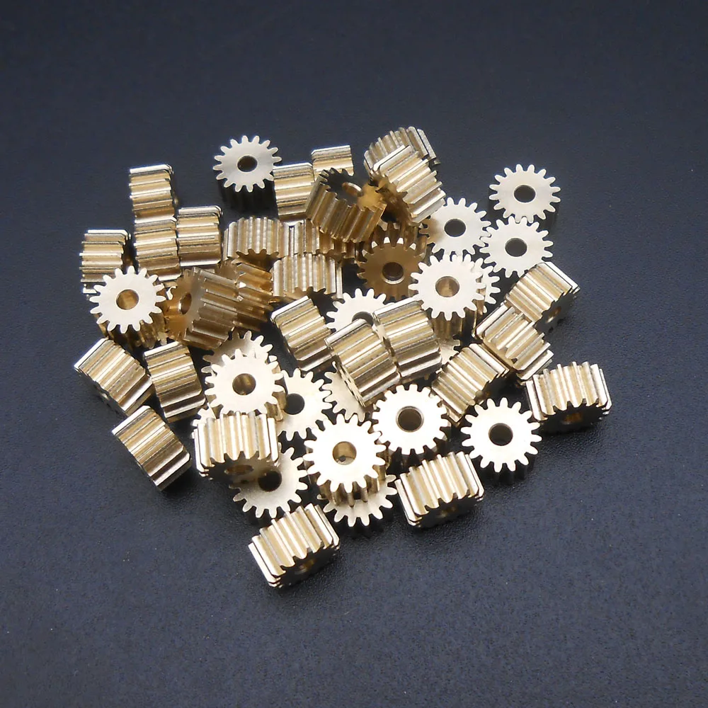 100Pc/Lot 0.4M 0.4 Modulus 16T Brass Gear Spur Mechanical Small Pinion Bore Hole Aperture 2MM 1.98MM 2A 16 Teeth Height 4MM 162A