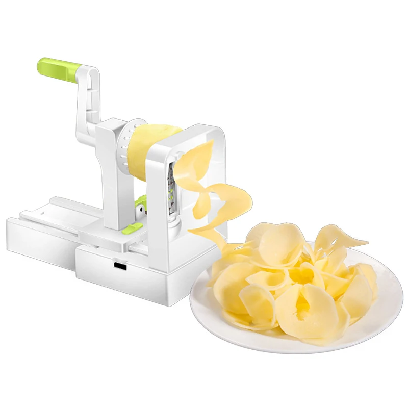 Vegetable Spiralizer with 5 Stainless Steel Blades Best Veggie Spiral Slicer Curly Fry Chopper Cutter Pasta Spaghetti Maker