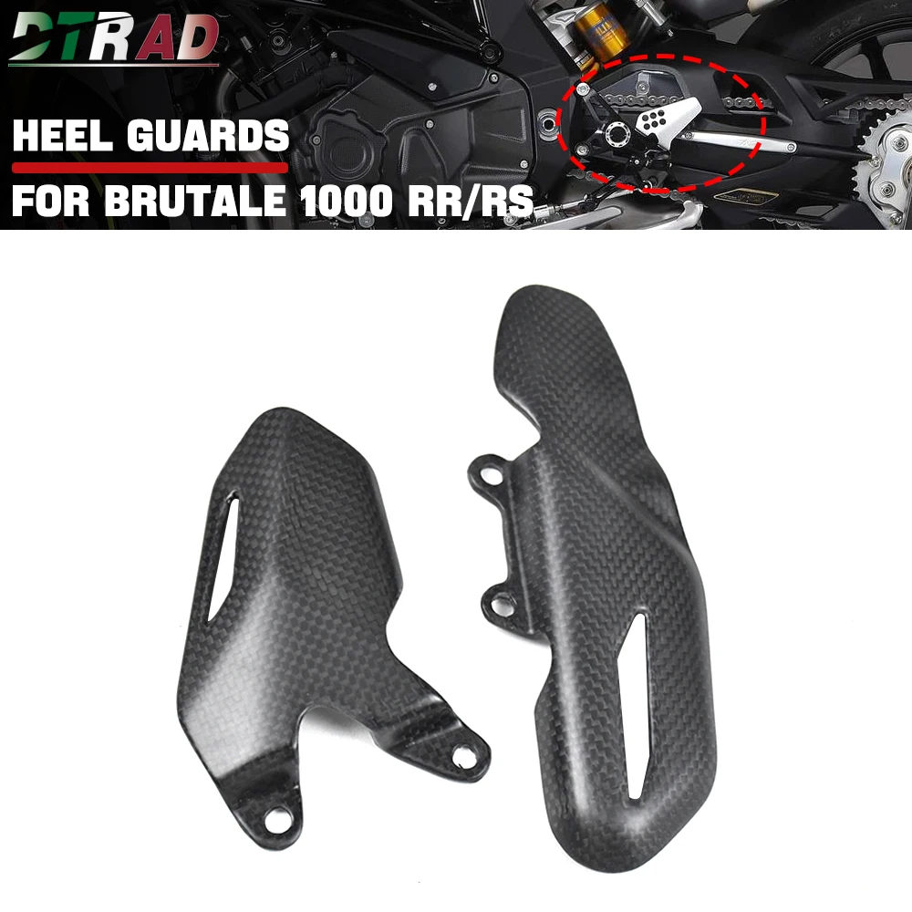 

For MV Agusta Brutale 1000RR 1000 RR RS ASSEN RUSH 1000 2020-2025 Carbon Fiber Heel Guards Foot Plates Protection Fairing Kits
