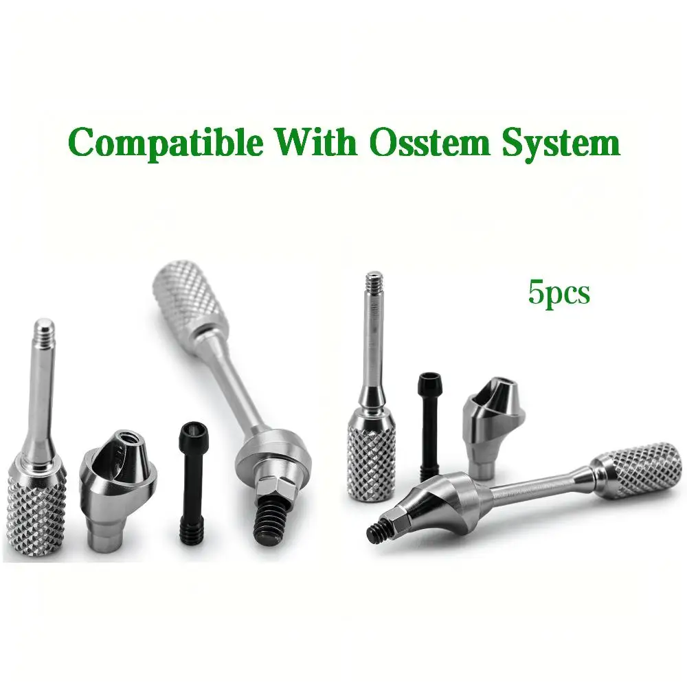 5pcs Osstem Compatible Angled Abutment Dental Implant Prosthetic Components for Screw Retained Restoration Oral Surgery Supplies