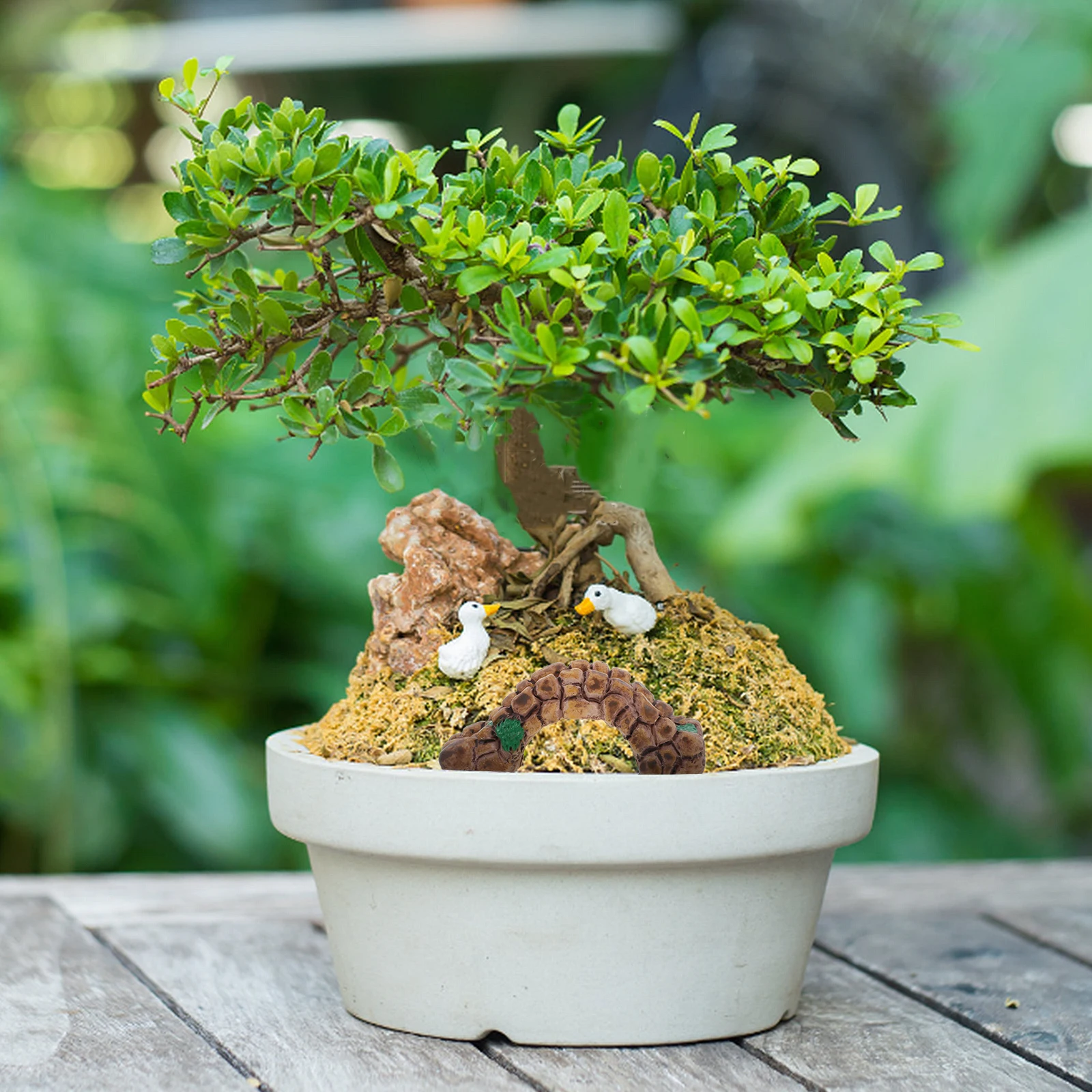 

6pcs Retro Resin Ornament Fish Tank Decoration Vintage Statue Garden Landscape Model Micro Scene Decor Sand Table Accessory