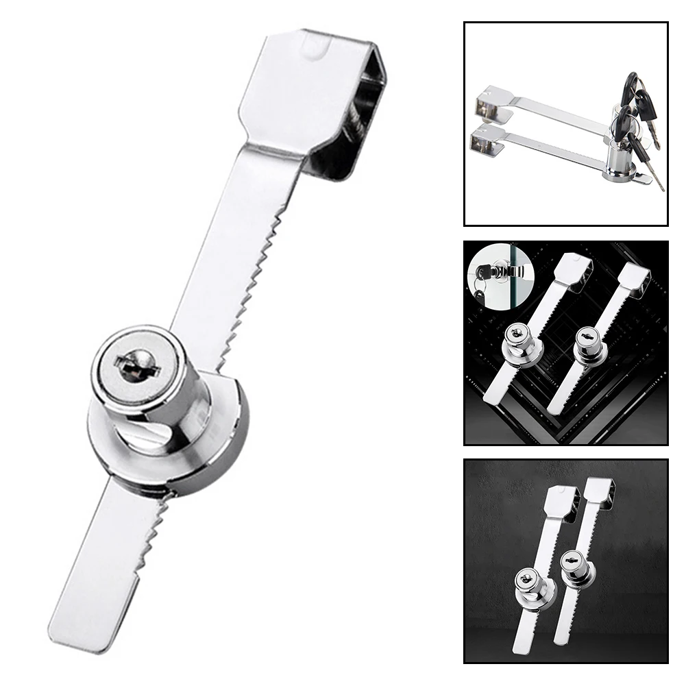 Glass Door Lock Sliding Glass Door Lock Decorative Appearance Clamp Fit Mechanism No Drilling Installation For Glass Doors