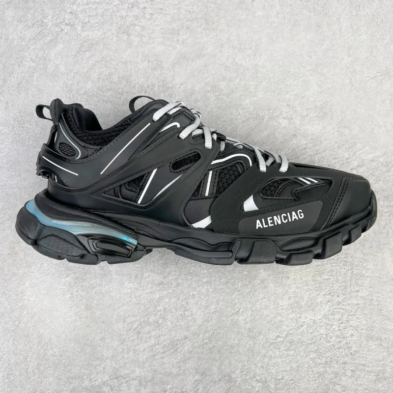 Sapatos esportivos retrô parisienses com cadarços iluminados, versátil, estilo pai, caixa original, unissex, malha de corte baixo, tênis casuais
