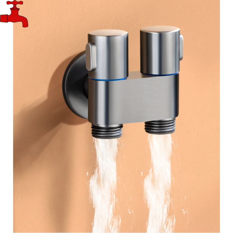 Washing Machine Faucet One In Two Joints All Copper Angle Valve One In Two Out Double OutFullyAutomaticDetachment and Water Stop