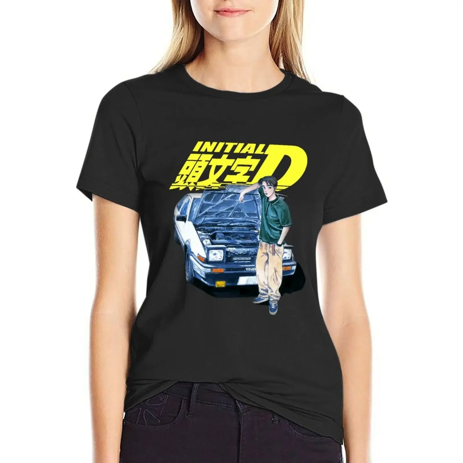 

Initial D Fujiwara AE86 Manga Aesthetic T-Shirt anime animal print shirt for girls cute clothes cute t-shirts for Women